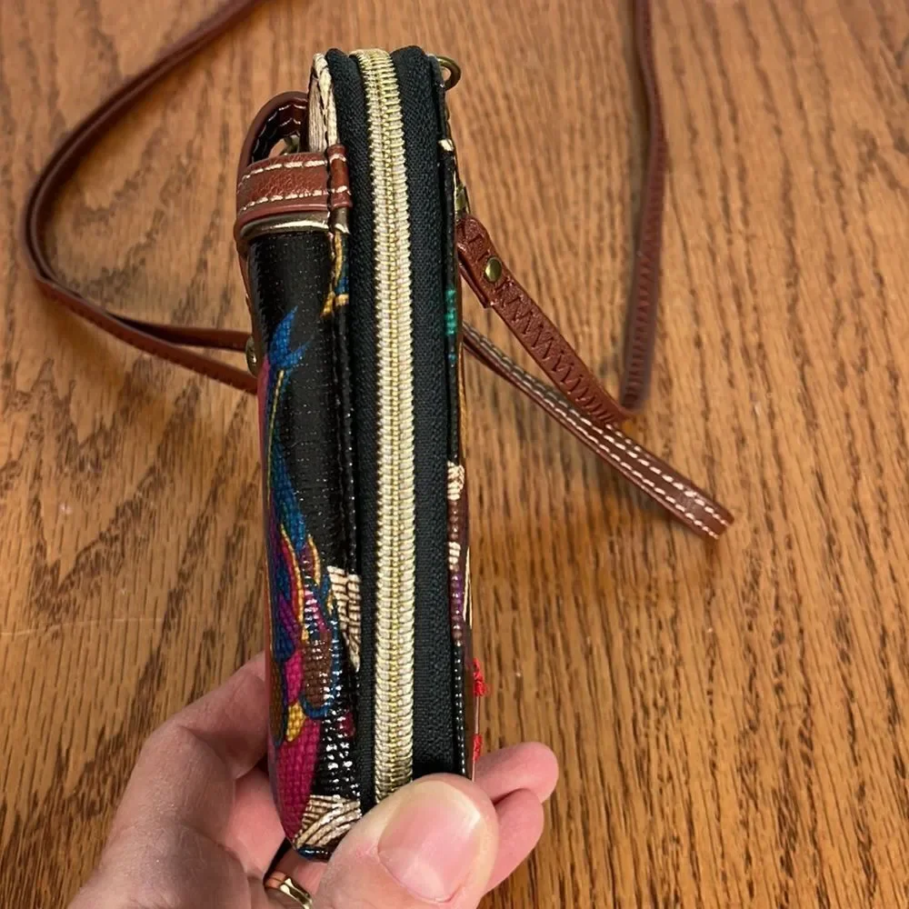 Sakroots Crossbody zip-up Wallet wristlet